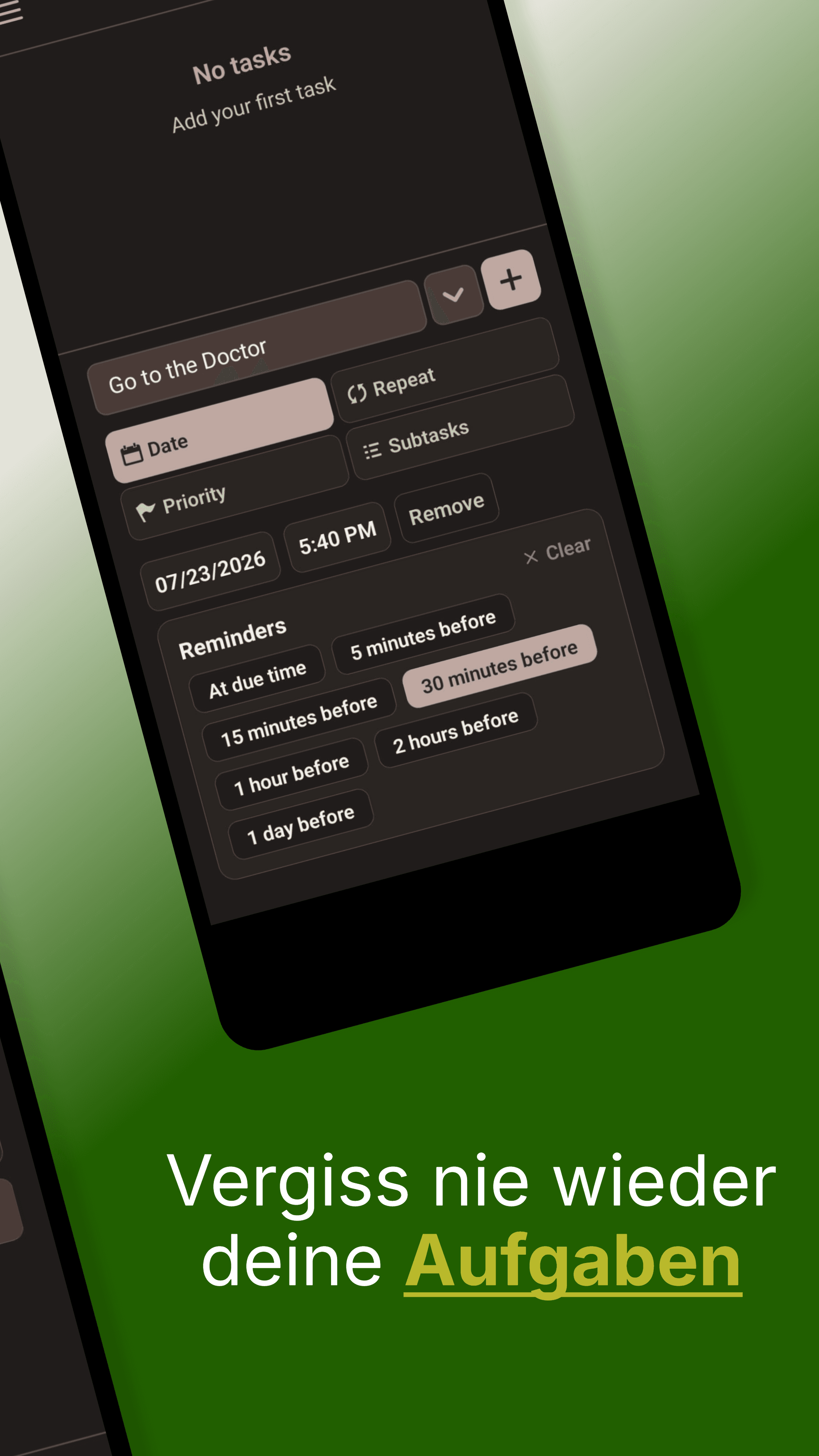 QuickDone Erinnerungen und Fälligkeiten, deutscher Google Play Screenshot